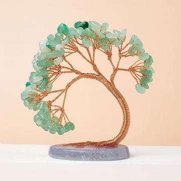 Arbre de Vie en Cristaux Naturels – Améthyste, Quartz, Aventurine, Citrine – Artisanat Énergétique et Déco Zen