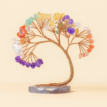 Arbre de Vie en Améthyste, Quartz, Aventurine, Citrine - Artisanat Énergétique et Déco Zen