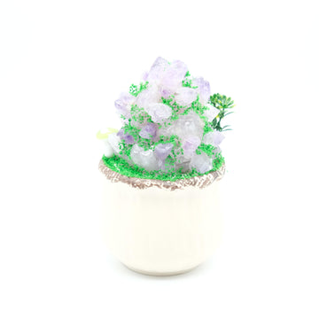 Paysage en Améthyste avec Champignon et Lapin