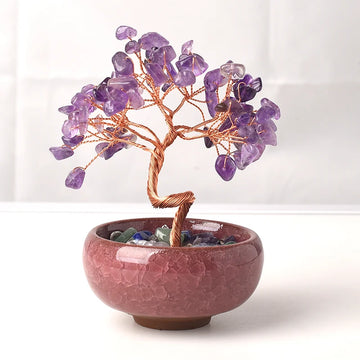 Arbre de Vie en Améthyste – Bonsai Énergétique en Pierres Naturelles | Décoration Zen & Lithothérapie