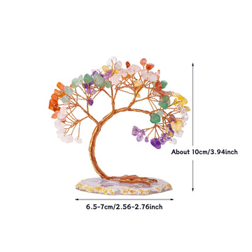 Arbre de Vie en Améthyste, Quartz, Aventurine, Citrine - Artisanat Énergétique et Déco Zen