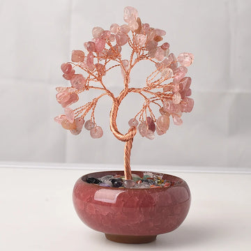 Arbre de Vie en Améthyste - Aventurine - Quartz Rose - Arbre Energétique Déco Zen