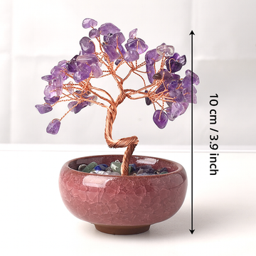 Arbre de Vie en Améthyste - Aventurine - Quartz Rose - Arbre Energétique Déco Zen